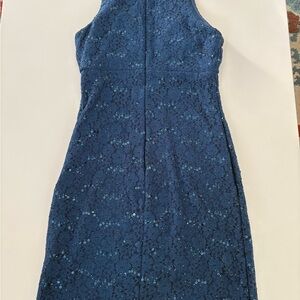 Elegant Blue Lace Dress